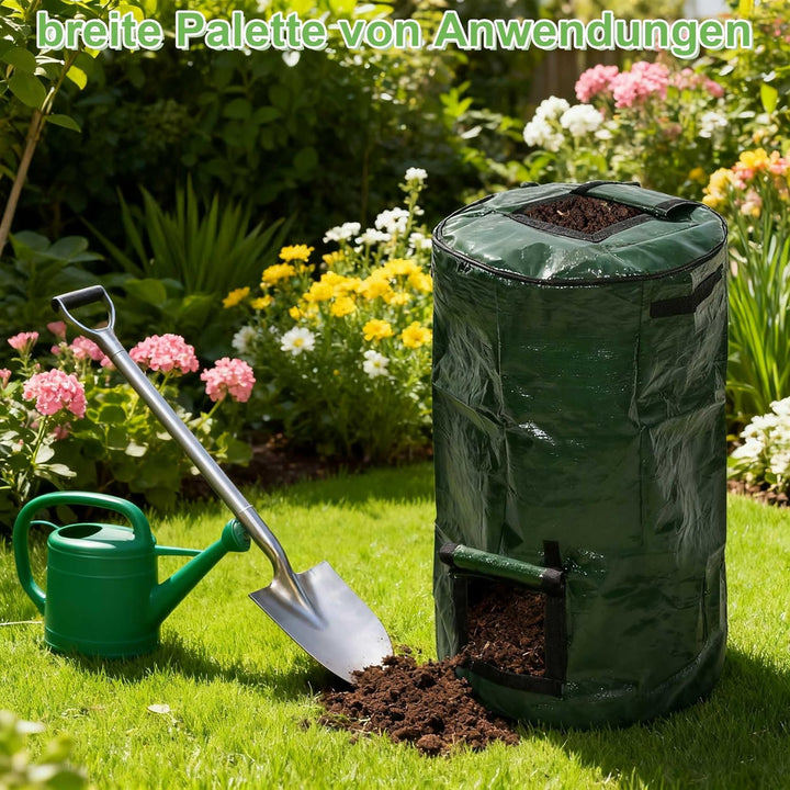 aleawol 2 Stück Stand up Komposter Garten 130 Liter Composter Garten Komposttonne Zylindrisch Schnel