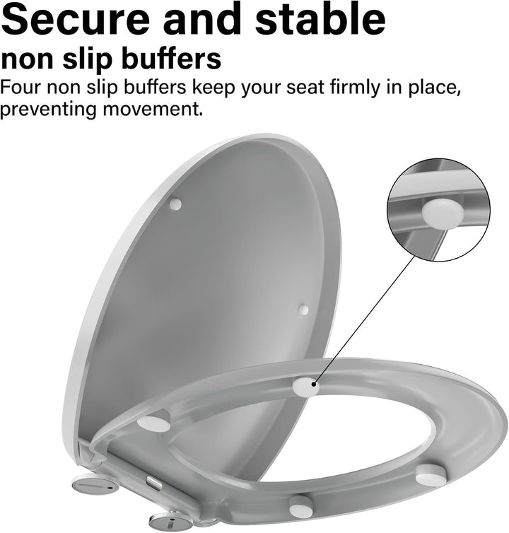 WC-Sitz Soft Close, Soft Close WC-Sitz mit Schnellverschluss für einfache Reinigung, Standard-Klo-To