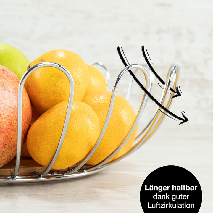 Moritz & Moritz Obstschale Silber Modern 32cm - Obstkorb Silber Metall – Korb für Geschenke, Früchte