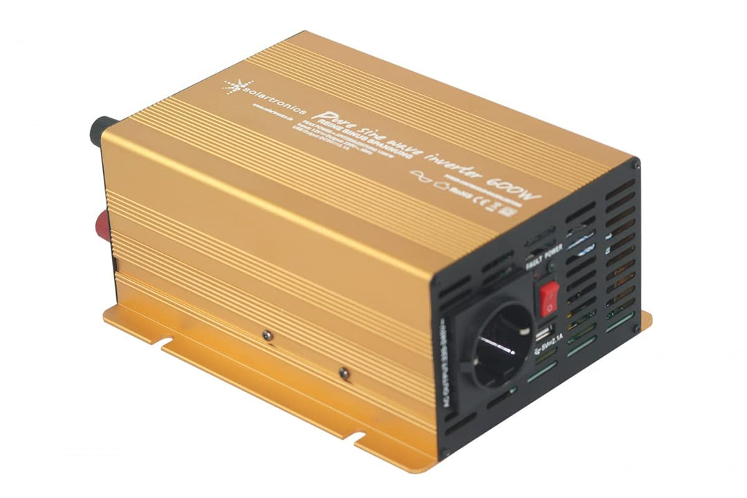 solartronics Komplettset 1x130 Watt Solarmodul 600 Watt NP600 reiner Sinus Gold Spannungswandler Lad