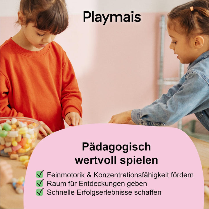 Playmais Eduline 1000 | 1000 Teile | Bastelset | natürliches Spielzeug | inkl. 3 Schwämmchen, 3 Bast