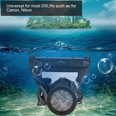 Sxhlseller Tragbare Universelle wasserdichte Unterwassertasche 20M für Canon Nikon DSLR-Kameras(schw