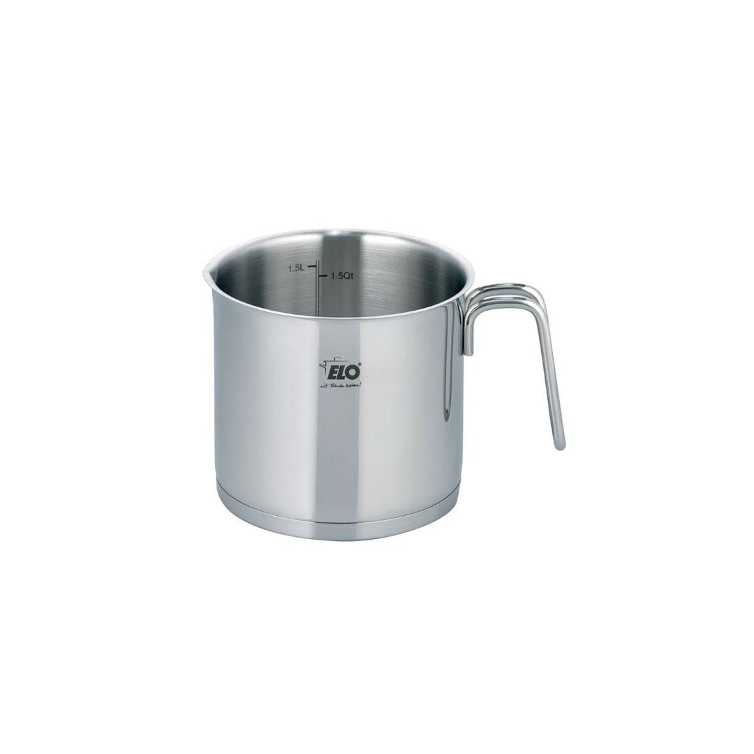 ELO Milchtopf ohne Deckel 14 cm Serie CITRIN aus Edelstahl mit Literskala/induktionsfähig