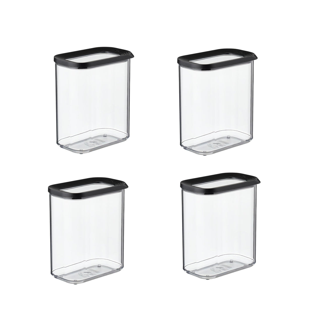 Mepal 4-tlg Vorratsdosen Spar-Set Modula 1500 ml Schwarz/Black Edition Vorratsdose Frischhaltedose -