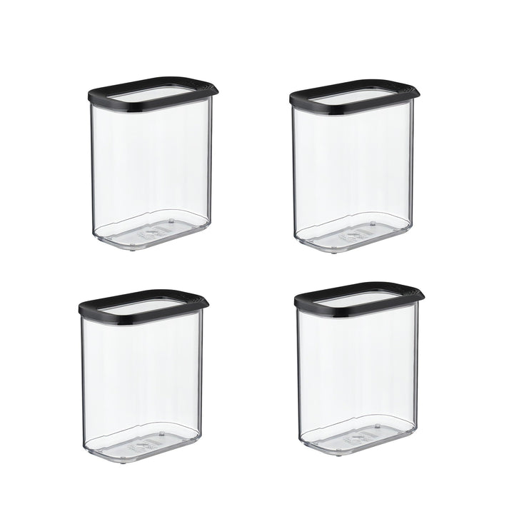 Mepal 4-tlg Vorratsdosen Spar-Set Modula 1500 ml Schwarz/Black Edition Vorratsdose Frischhaltedose -
