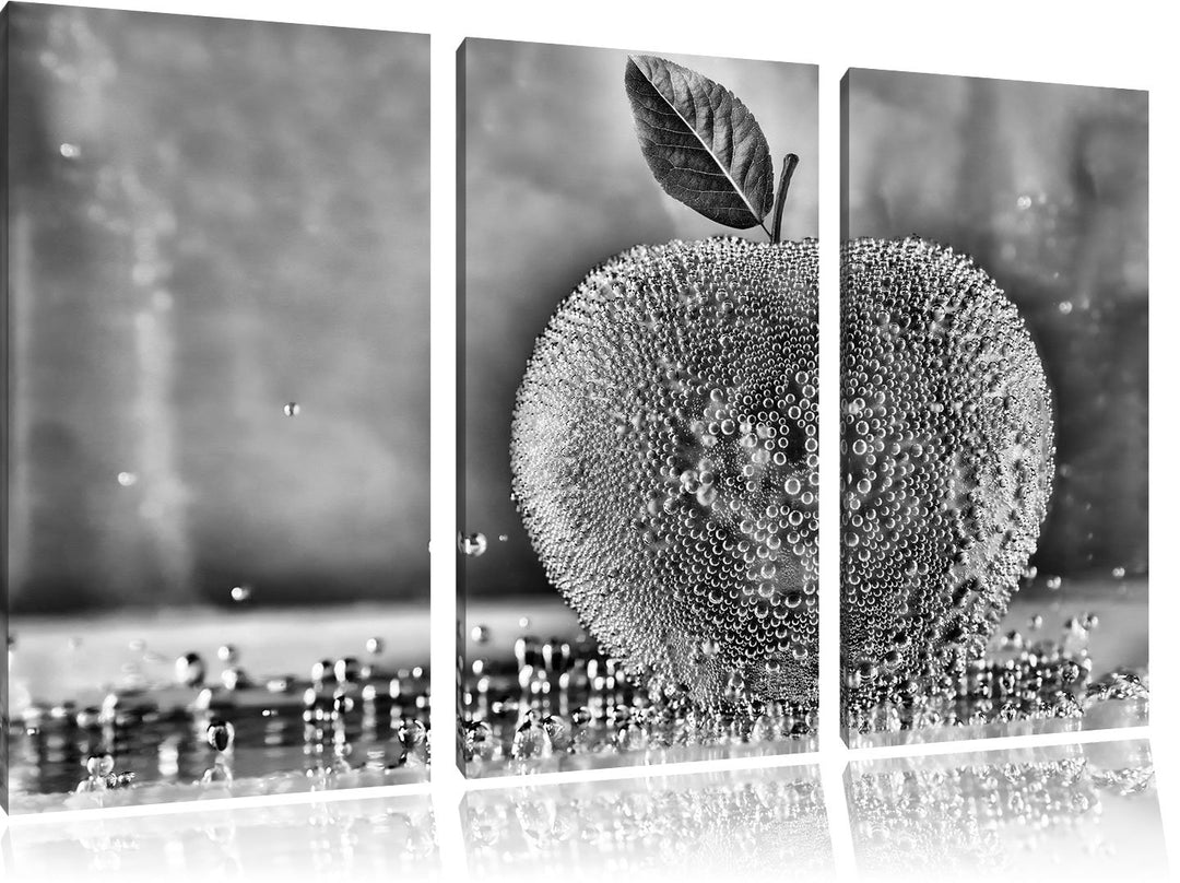 Pixxprint grüner Apfel Obst Früchte als Leinwandbild/Grösse: 3 Teilig (120x80) cm/Wandbild/Kunstdruc