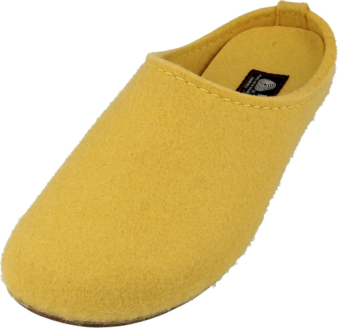 HAFLINGER Everest Fundus Filzpantoffeln im schlichten Design 40 EU Leuchtgelb, 40 EU Leuchtgelb