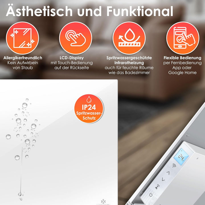 KESSER® Infrarotheizung 520W Aluminiumheizung Energiesparend 2in1 Standgerät &amp; Wandmontage Elektrohe