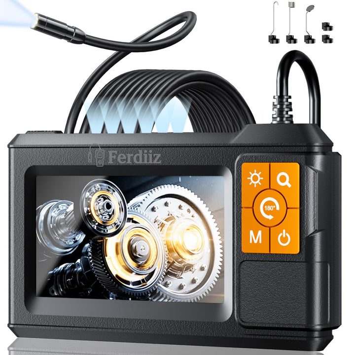 Endoskopkamera mit Licht Ferdiiz, 1080P HD Inspektionskamera mit 4,3-Zoll-IPS-Bildschirm, IP67 wasse