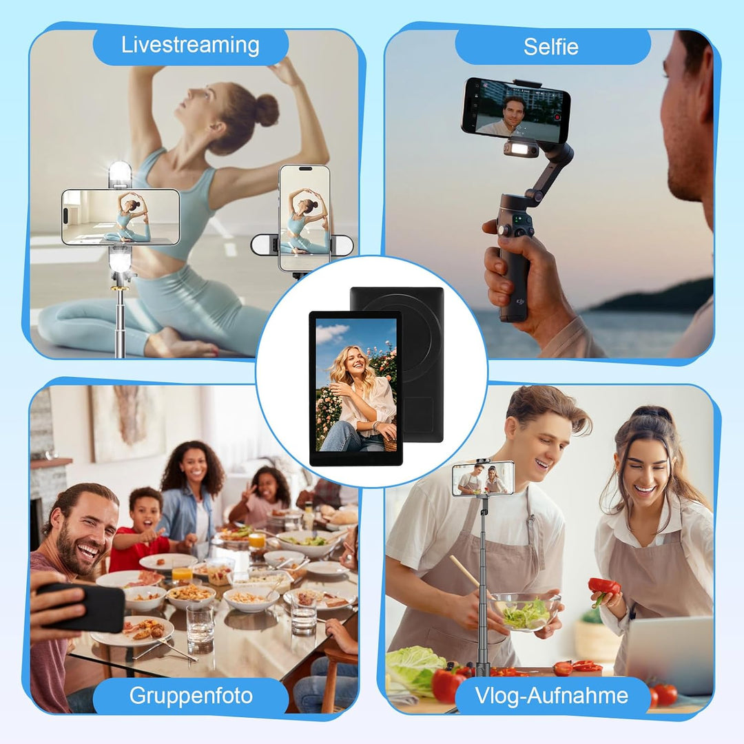 Handy Selfie Monitor, 3,97" Smartphone Rückkamera Magnetisch Selfie Monitor Bildschirm für iPhone un