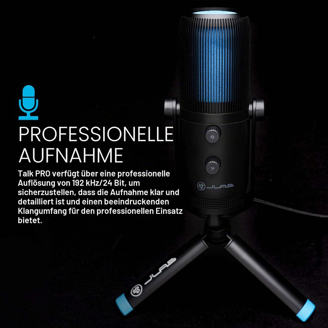 JLAB Audio Talk Pro USB Mikrofon PC Plug und Play Professionelle Auflösung in Studioqualität, 4 Rich
