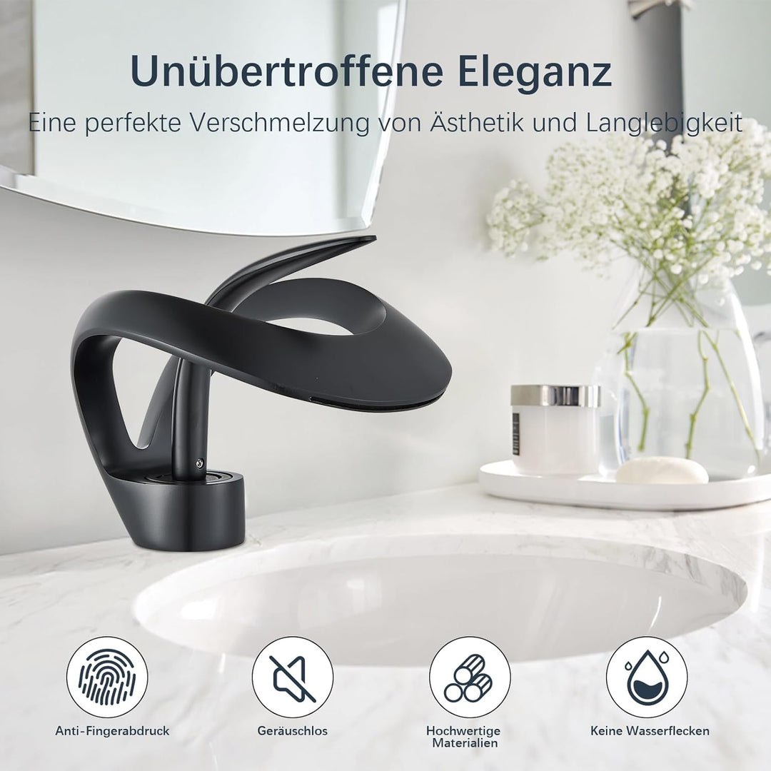 Moderne Badarmatur, Wasserfall Waschtischarmatur Einhandmischer Armatur Waschbecken,Mischbatterie fü