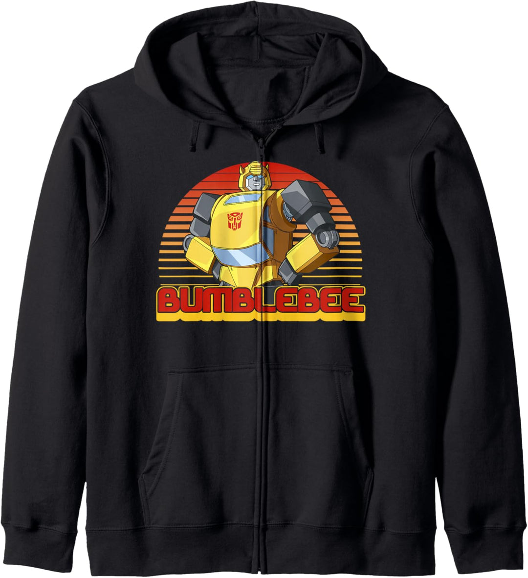Transformers Bumblebee Retro Stripes Vintage Portrait Kapuzenjacke