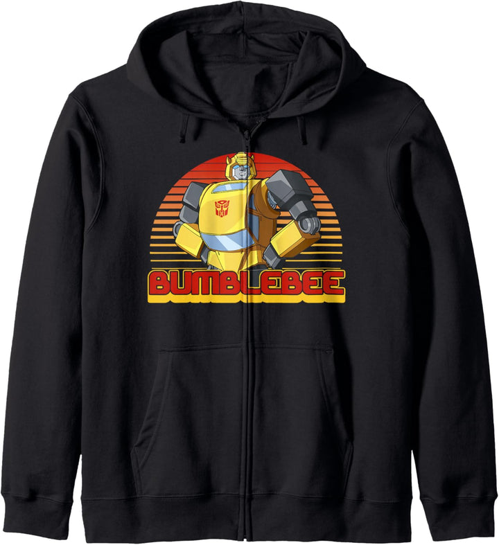 Transformers Bumblebee Retro Stripes Vintage Portrait Kapuzenjacke