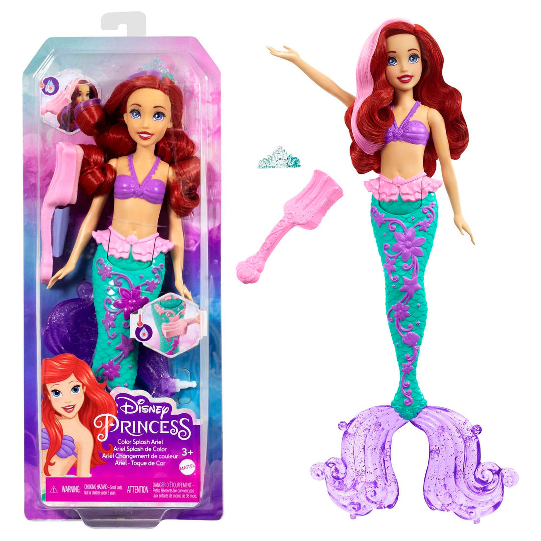 Mattel Disney Prinzessin Arielle die Meerjungfrau Puppe, Meerjungfrau Spielzeug, Schwanzflosse verän