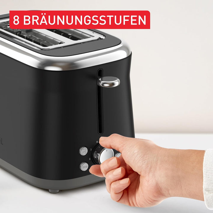 Tefal Collection Doppelschlitz-Toaster, extra hoher Hebel, 8 Bräunungsstufen, 4 Funktionen, breite S