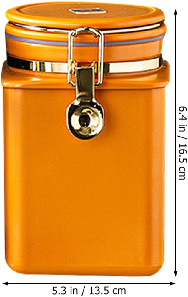 Kaffeebohnenbehälter Orange Metall Silikon Versiegelt mit Ventil für