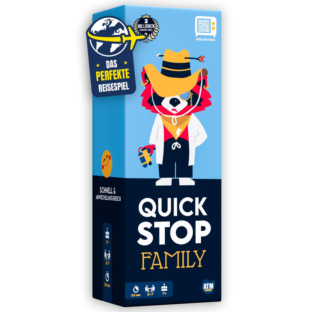 ATM Gaming QuickStop - Das Buchstaben-Duell - Familien-Edition - Kartenspiel für Kinder und Familien