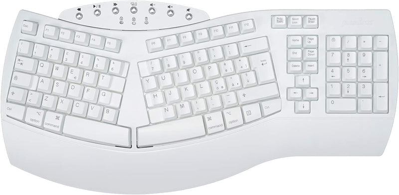 Perixx PERIBOARD-612 Ergonomische Tastatur, kabellos, 2,4 g und Bluetooth, kompatibel mit Windows 10