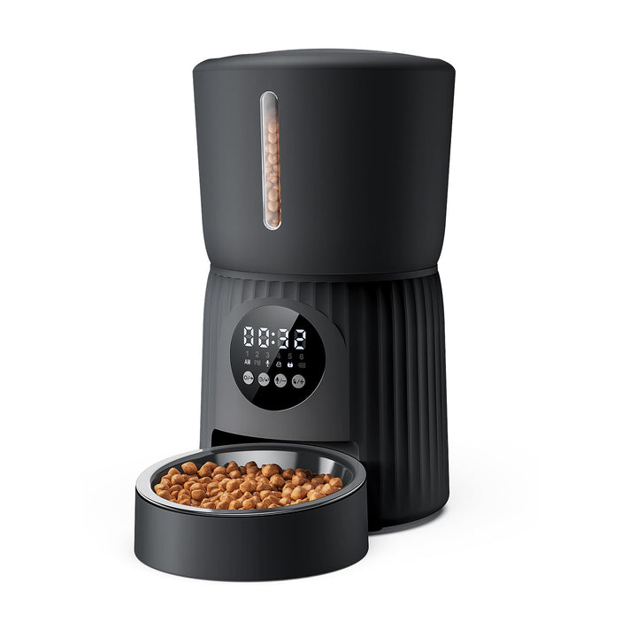 Faroro Futterautomat Katze, 4L Katzenfutter Automat, Futterspender Katze Mit 1–6 Mahlzeiten Pro Tag,
