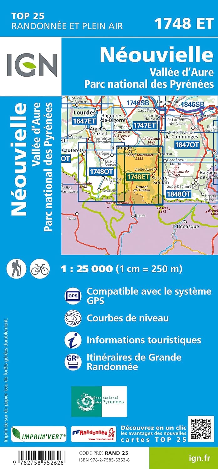 Néouvielle/ Vallee d'aure/ PN des Pyrenees 1:25 000 (TOP 25), Karte