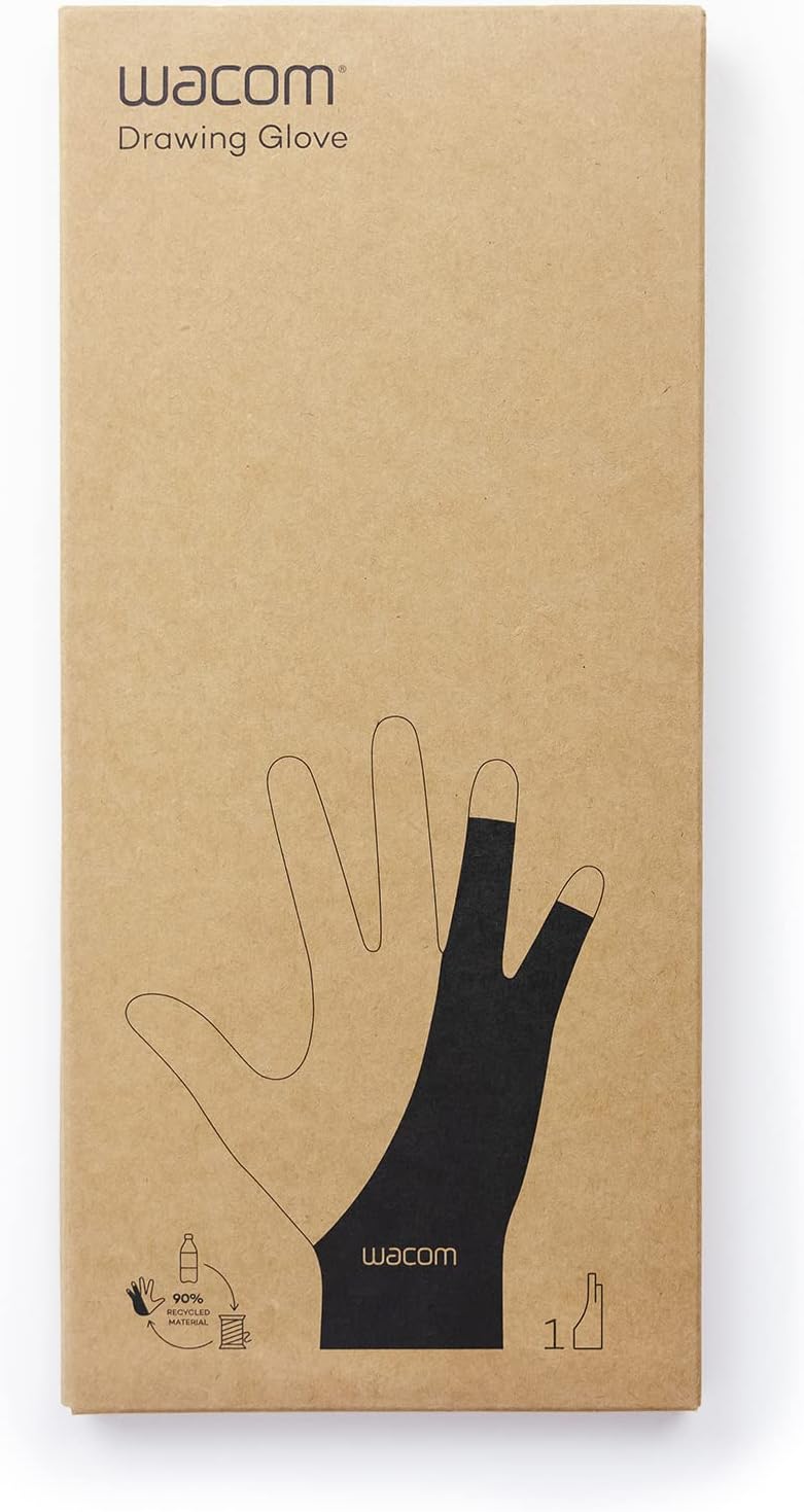 Wacom Drawing Glove – Handschuh zum Zeichnen auf dem Grafik-Display (für Rechts- und Linkshänder, Ze