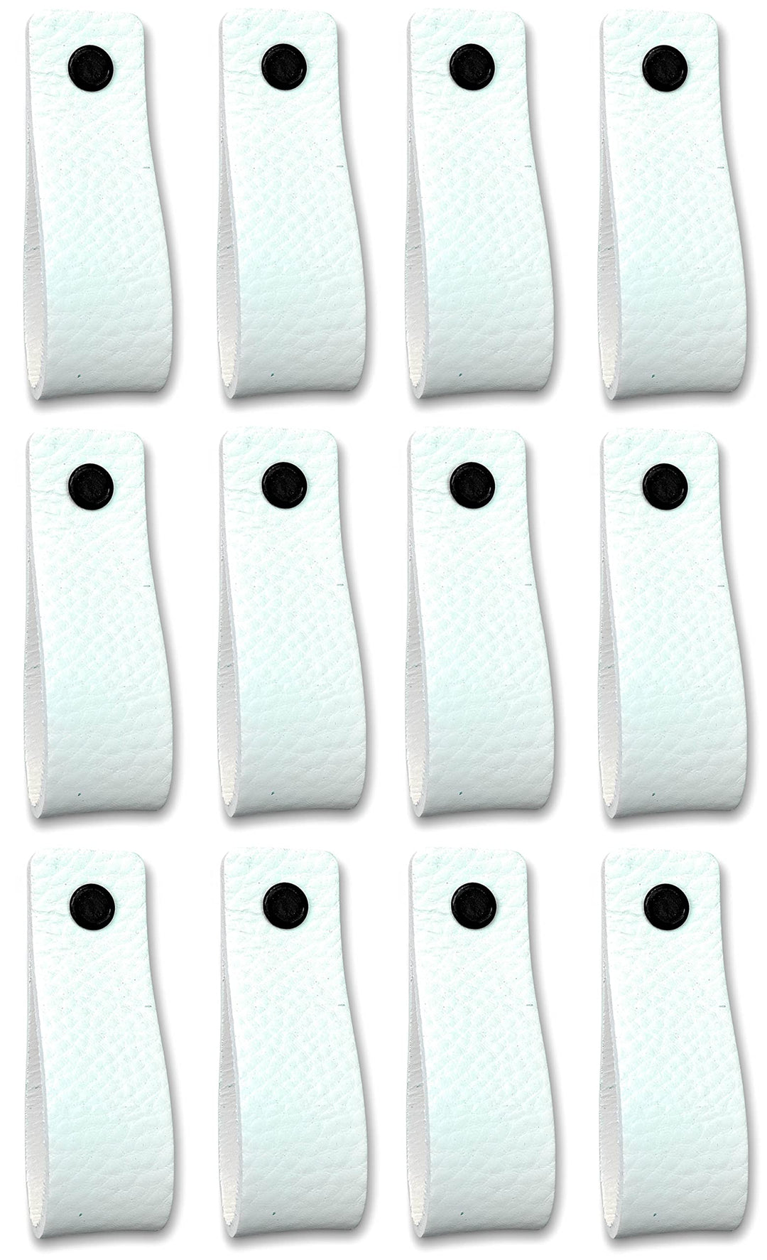 Brute Strength - Ledergriffe für Möbel - Weiss - 12 Stück - 16,5 x 2,5 cm - Schrankgriff, Türgriff f