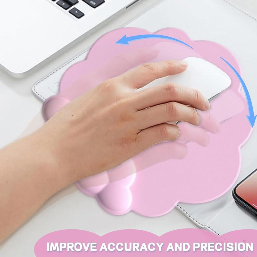 Delmkin Wolken Mauspad mit Handgelenkauflage Set Ergonomisch Mousepad Handgelenkstütze Tastatur Hand