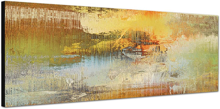 Panoramabild auf Leinwand und Keilrahmen 150x50cm Papier Kunstwerk alt abstrakt Textur