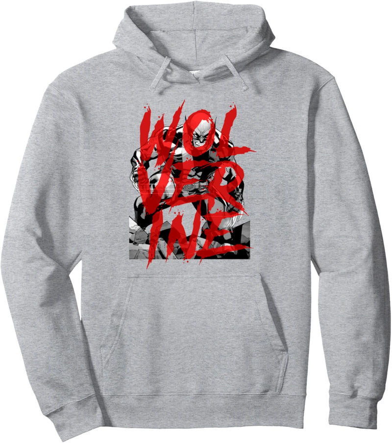 Marvel X-Men Wolverine Sees Red Graffiti Pullover Hoodie