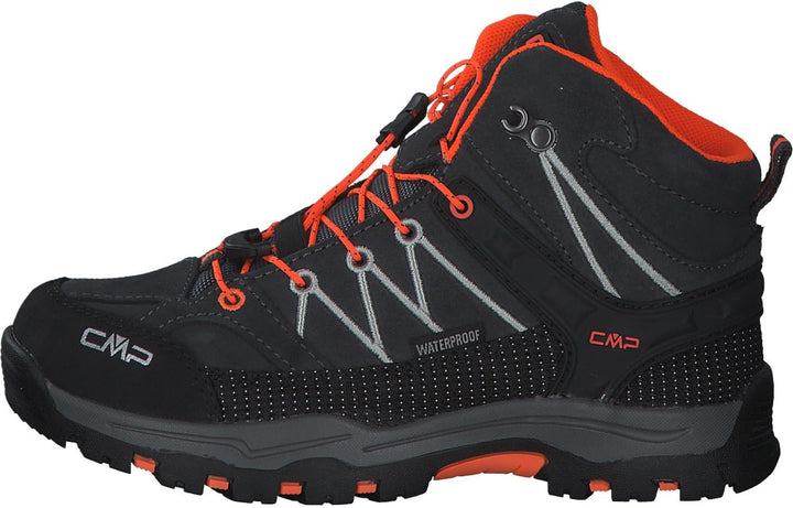 CMP Unisex Kinder Kids Rigel Mid Trekking Shoes Wp Wanderschuhe 37 EU Antracite Flash Orange, 37 EU