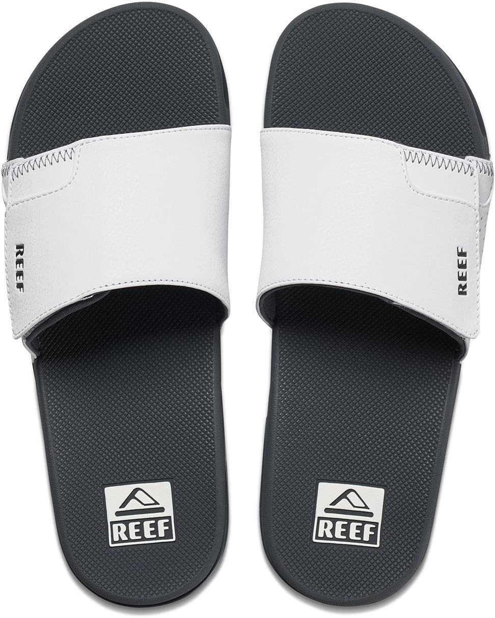 Reef Slipper Fanning Slide 47 EU Grau Weiss, 47 EU Grau Wei&#xDF;