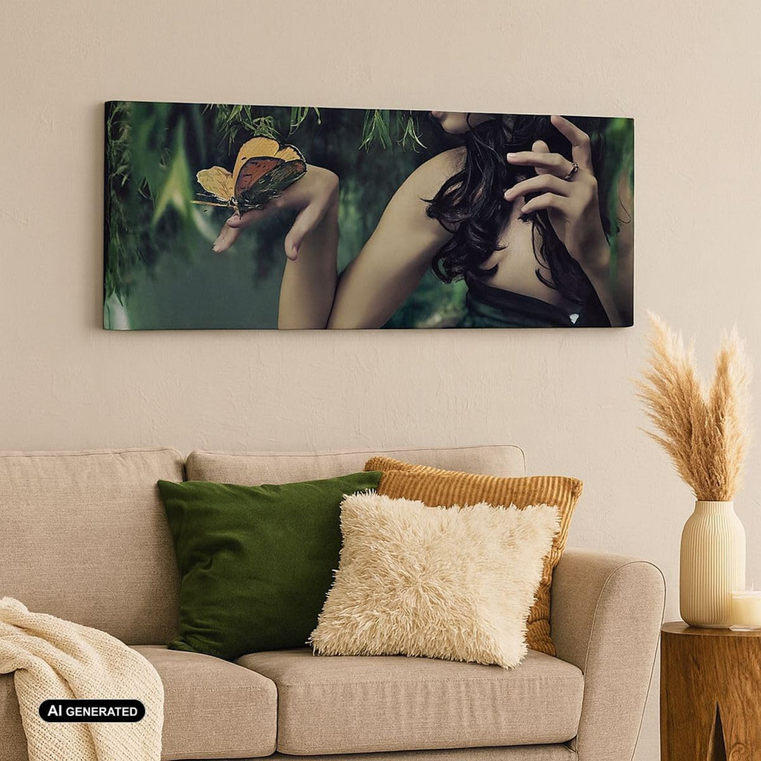 Wandbilder Dekoration Wohnzimmer Körper Kosmetik Mode Schmetterling Bilder auf Leinwand 120x50cm Lei