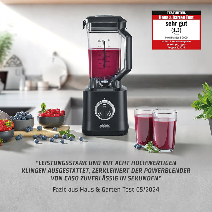 CASO PowerBlender B 2000 - Profi Standmixer, Testurteil: Sehr Gut, 30.000 U/min, bruchsicherer Trita