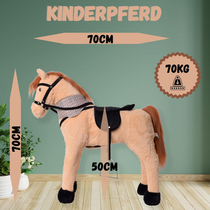 TE-Trend Pferd, 70 cm – Das perfekte Reitpferd für Kinder mit Sattel, Zaumzeug und Steigbügeln. EIN