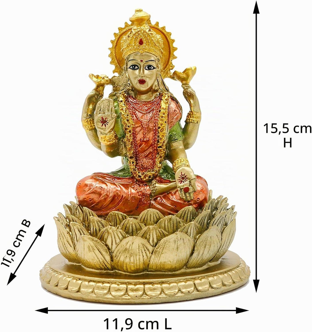 Hindu-Göttin Laxmi Lotus-Skulptur - Indischer Gott Lord Lakshmi Puja Statue - Indien Murti Idol Figu