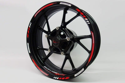 BIKE-label Felgenrand Aufkleber Racing Red 1000 GP Style Rot 710002