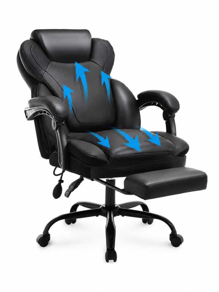 Bosmiller Ergonomischer Bürostuhl 180KG Verstellbare Schreibtischstuhl mit Hoher Rückenlehne und Bre