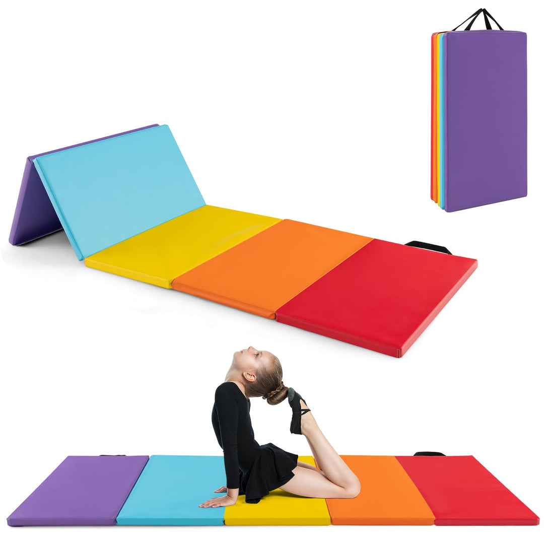 COSTWAY Turnmatte klappbar, 200 x 75cm Weichbodenmatte, Gymnastikmatte 5 fach faltbar mit Tragegriff