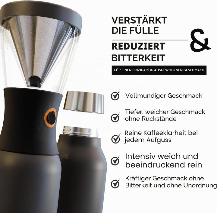 Asobu - Cold Brew Kaffeebereiter | Teebereiter to go mit Sieb schwarz, 50