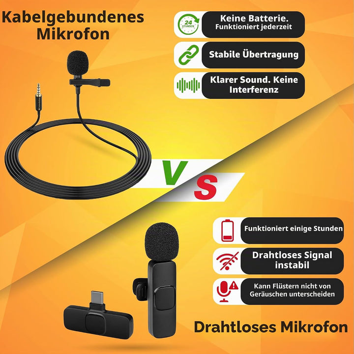 Professionelles Lavalier-Mikrofon mit Adapter, kompatibel mit iPhone – Ansteckmikrofon für iPhone 5