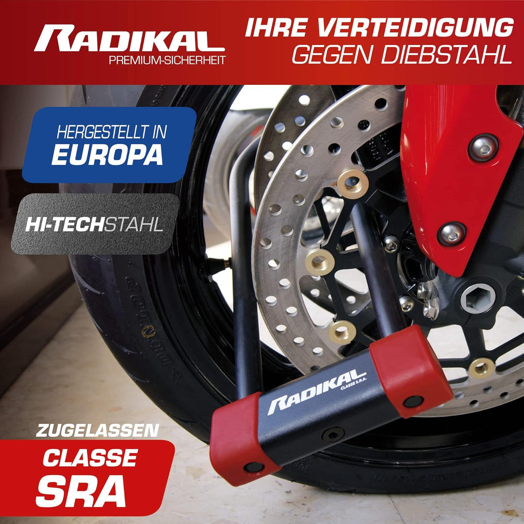 RADIKAL RK300R Bügelschloss mit CLASSE SRA Zulassung, Durchmesser 18mm 85x300, 85x300