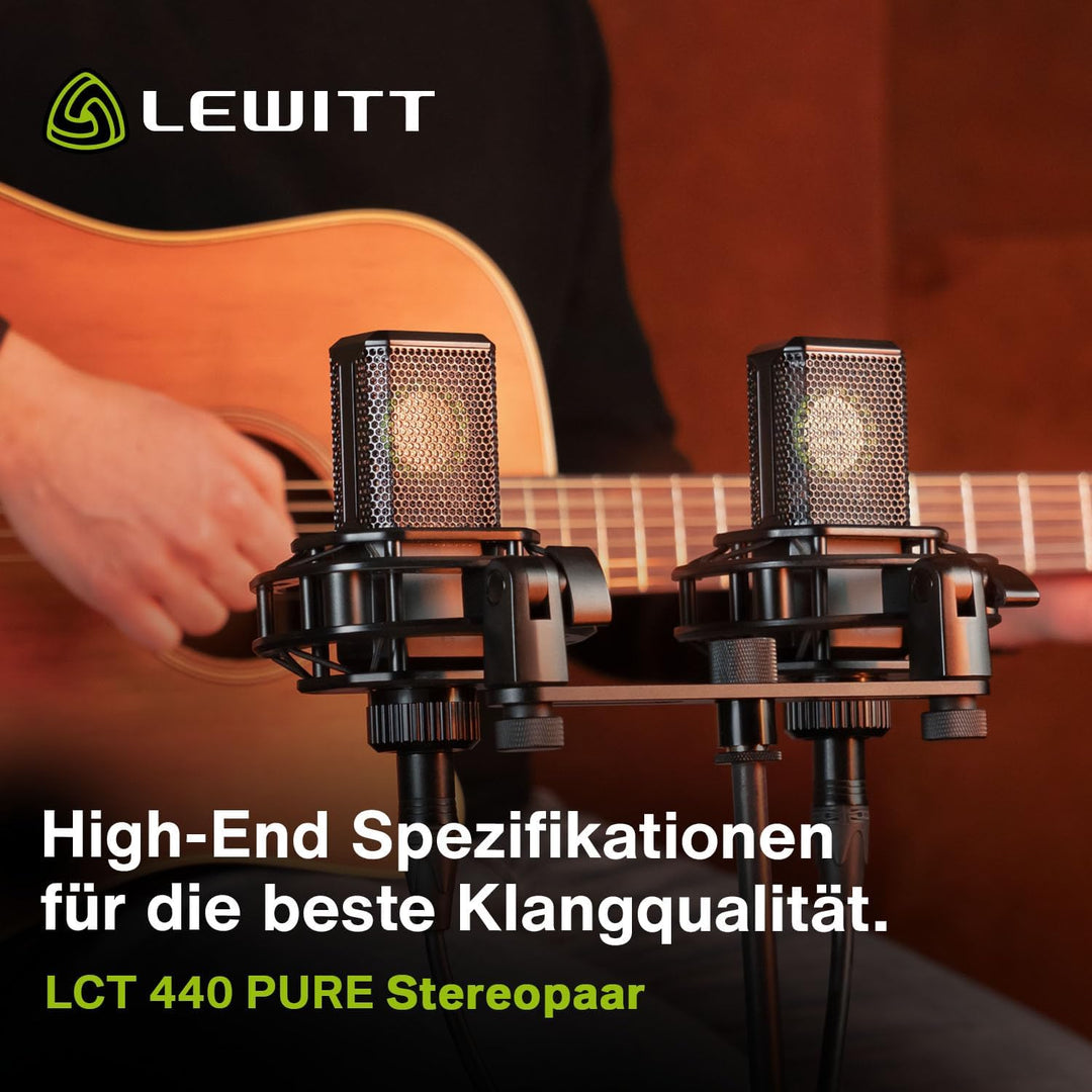 Lewitt LCT 440 Pure Stereopaar XLR Studio Kondensator Mikrofon für Stereo Recording, Drums, Gitarre,