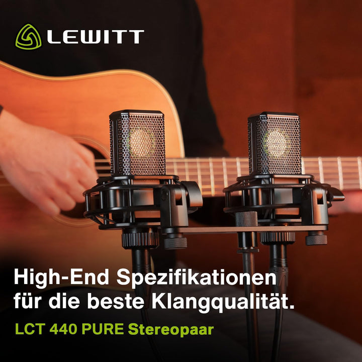 Lewitt LCT 440 Pure Stereopaar XLR Studio Kondensator Mikrofon für Stereo Recording, Drums, Gitarre,