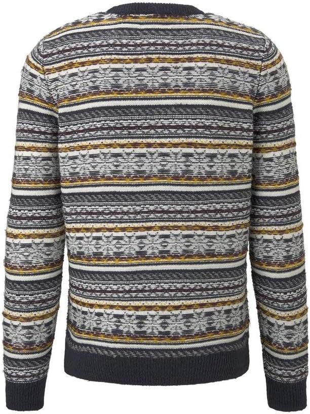 TOM TAILOR Herren Pullover &amp; Strickjacken winterlicher Jacquard-Pullover Blue Jacquard,XL,20841,6000
