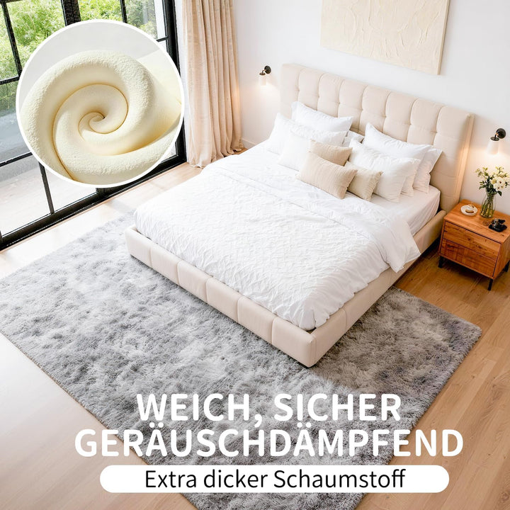 VOFUSHON Wohnzimmer Hochflor Teppich,Shaggy Flur Läufer Teppich Modern Flauschiger Weich Bunte Batik