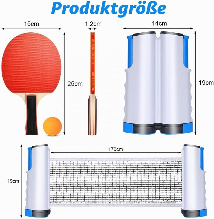 Flintronic Tischtennis Set, Tischtennisschläger, 2 Tischtennisschläger + 3 Tischtennisbälle, Ping Po