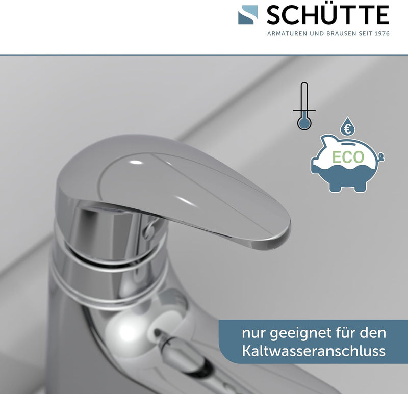 Schütte Kaltwasserhahn VICO, Armatur, Wasserhahn Bad nur für Kaltwasser, Standventil Chrom, 37958, V