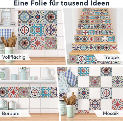 20 Stück Fliesenfolie für Bad und Küche 20x20 cm - Klebefliesen, Mosaikfliesen - Sticker Fliesen sel