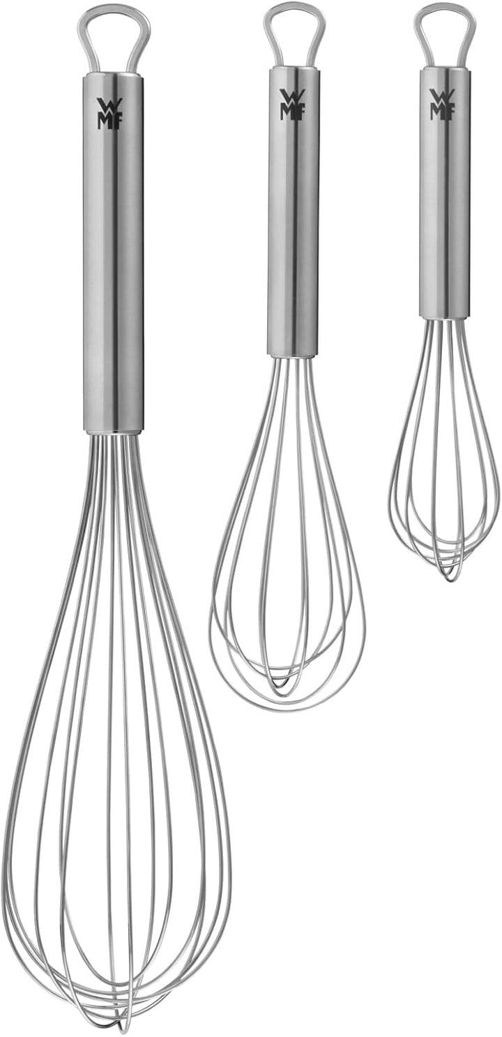WMF Profi Plus Schneebesen Set 3-teilig, Schneebesen Edelstahl teilmattiert, Rührbesen, Quirl, spülm